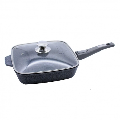 Сковорода квадратная со съёмной ручкой и крышкой 28х28 см, Мечта Premium с029901