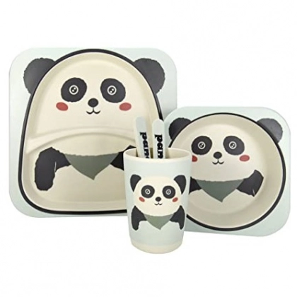 Bolalar uchun bambukdan ishlangan ECO idishlar to‘plami (5 buyumli)