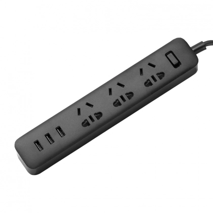 Удлинитель Xiaomi Mi Power Strip 3 (3 розетки, 1.8 м, 3 USB) Black