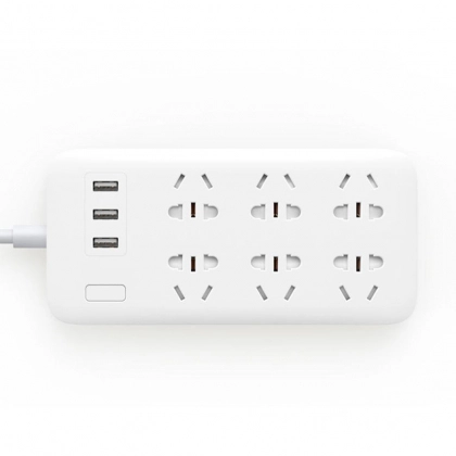 Xiaomi Mi Power Strip 6 (6 rozetkali, 1.8 m, 3 USB) White udliniteli - rasm №1 Xiaomi Mi Power Strip 6 (6 rozetkali, 1.8 m, 3 USB) White udliniteli