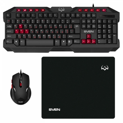 Sven GS-9200 3 in 1 (klaviatura, sichqoncha, kovrik) o‘yin to‘plami