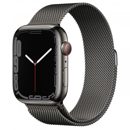 Apple Watch Series 7 GPS 45mm Stainless Steel Case with Milanese Loop Black smart-soati