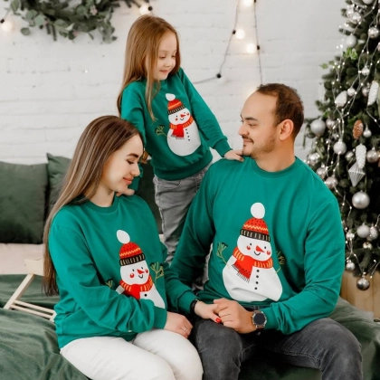 Детский свитшот Ertex "Снеговик" Зеленый (1-8 лет)