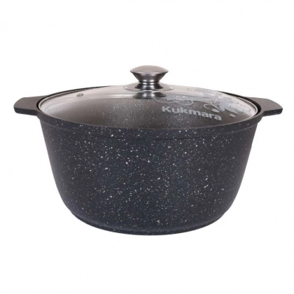Кастрюля-жаровня Kukmara 5 л линия Мраморная (Кофейный мрамор, Тёмный мрамор)