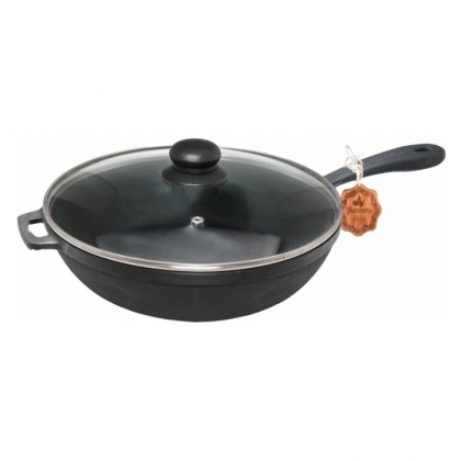 Maysternya T2013C3 chugunli tovasi, 24/4 sm, shisha qopqoqli