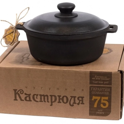 Кастрюля чугунная Maysternya 3 л с алюминиевой крышкой Т402С2