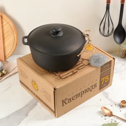 Maysternya T404C2 alyumin qopqoqli chugunli kastrulyasi, 6l