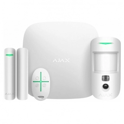 Ajax StarterKit Cam Plus White kengaytirilgan xavfsizlik boshlangʻich toʻplami