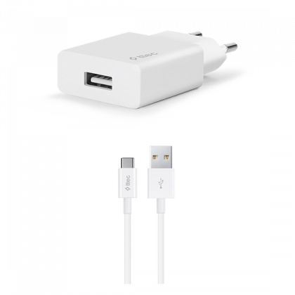 Зарядное устройство Ttec SmartCharger USB с кабелем Type-C (1m) White
