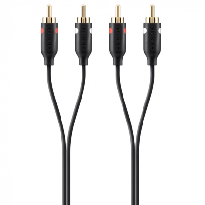 Belkin AUDIO 2xRCA2xRCA M/M 1m Black, Gold (F3Y098bf1M) kabeli