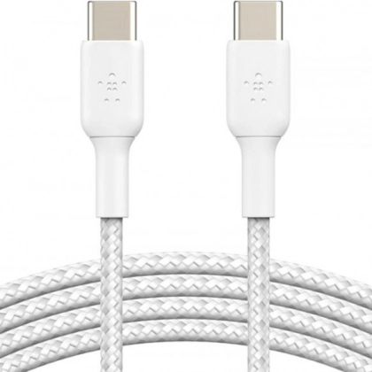 Кабель Belkin USB-С - USB-С Braided 1 м White (CAB004BT1MWH)