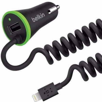 Автомобильное зарядное устройство Belkin Boost UP Lightning Cable USB 3.4A+USB, Lightning (F8J154bt04-BLK)