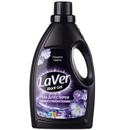 LaVer Black qora kiyimlarni yuvish uchun gel (1150 ml, plastik flakon)