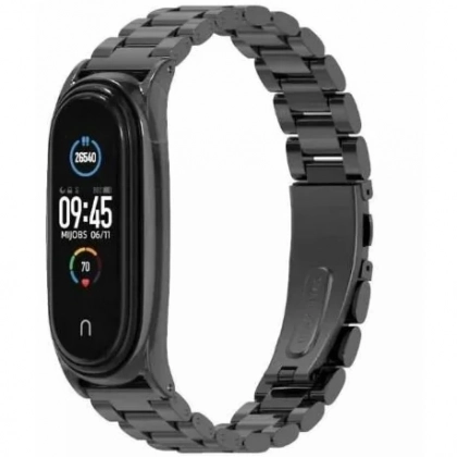 Металлический ремешок для Xiaomi Mi Band 5 / 6  (black)