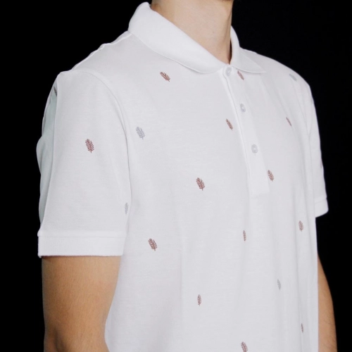 Мужская футболка-поло YSK с рисунком (белый)