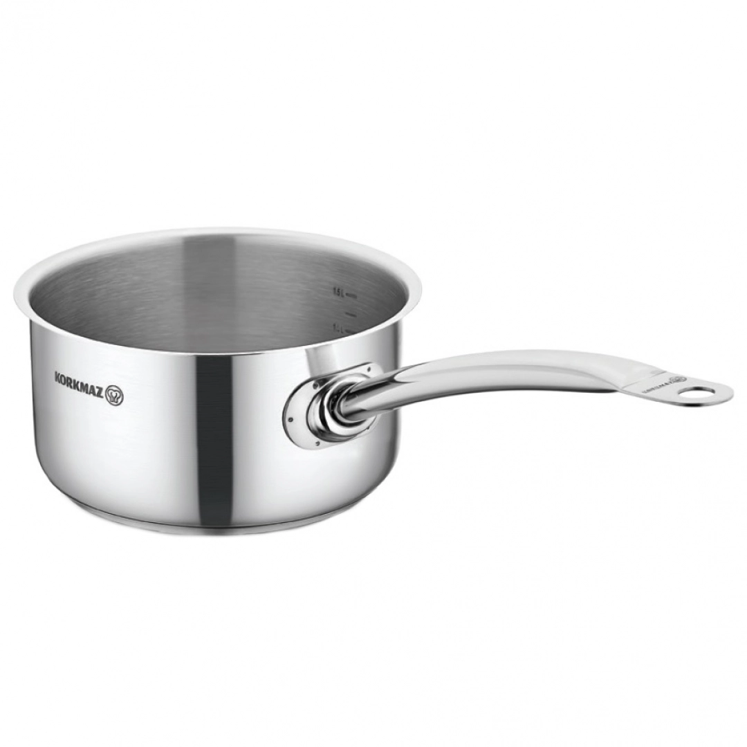Korkmaz Proline Gastro 20 sm 3.6 l, zanglamaydigan po‘lat, ko‘p qatlamli kapsulali taglik, sous tovasi (A2707) , Silver