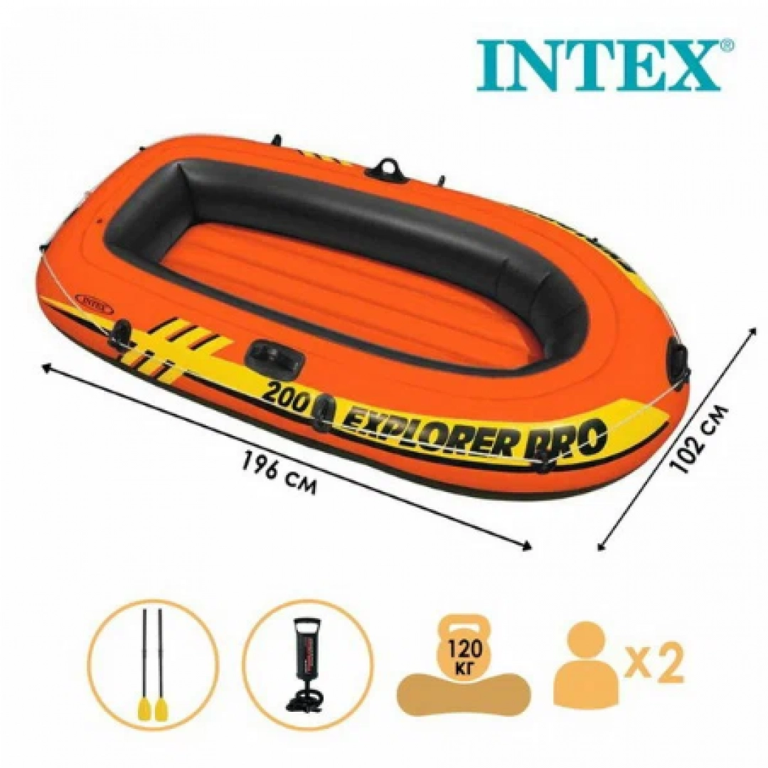 Intex 58357 Explorer Pro-200 to'plami 2 o'rindiq, eshkaklar, nasos, puflanadigan qayiq