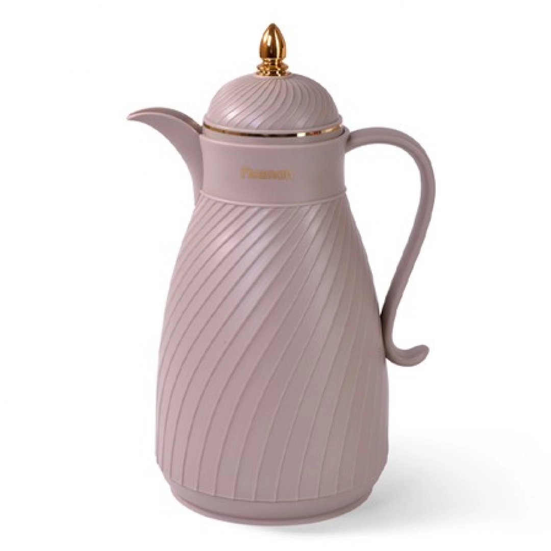 Термокувшин Fissman 1000 мл Светло-коричневый (пластиковый корпус со стеклянной колбой)