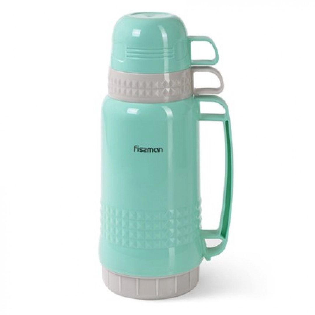 Термоc Fissman 1000 мл Аквамарин (пластиковый корпус со стеклянной колбой)