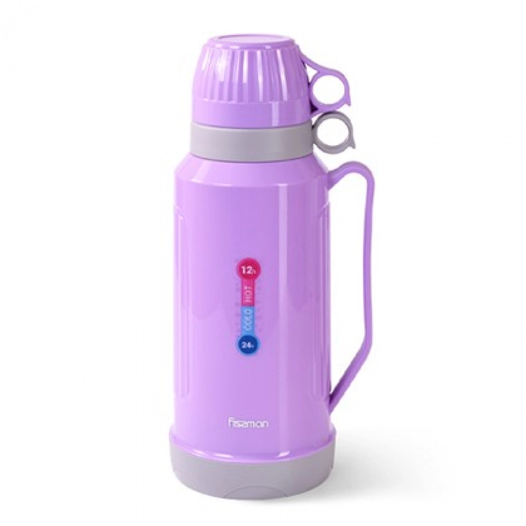 Термоc Fissman 1800мл Фиолетовый (пластиковый корпус со стеклянной колбой)