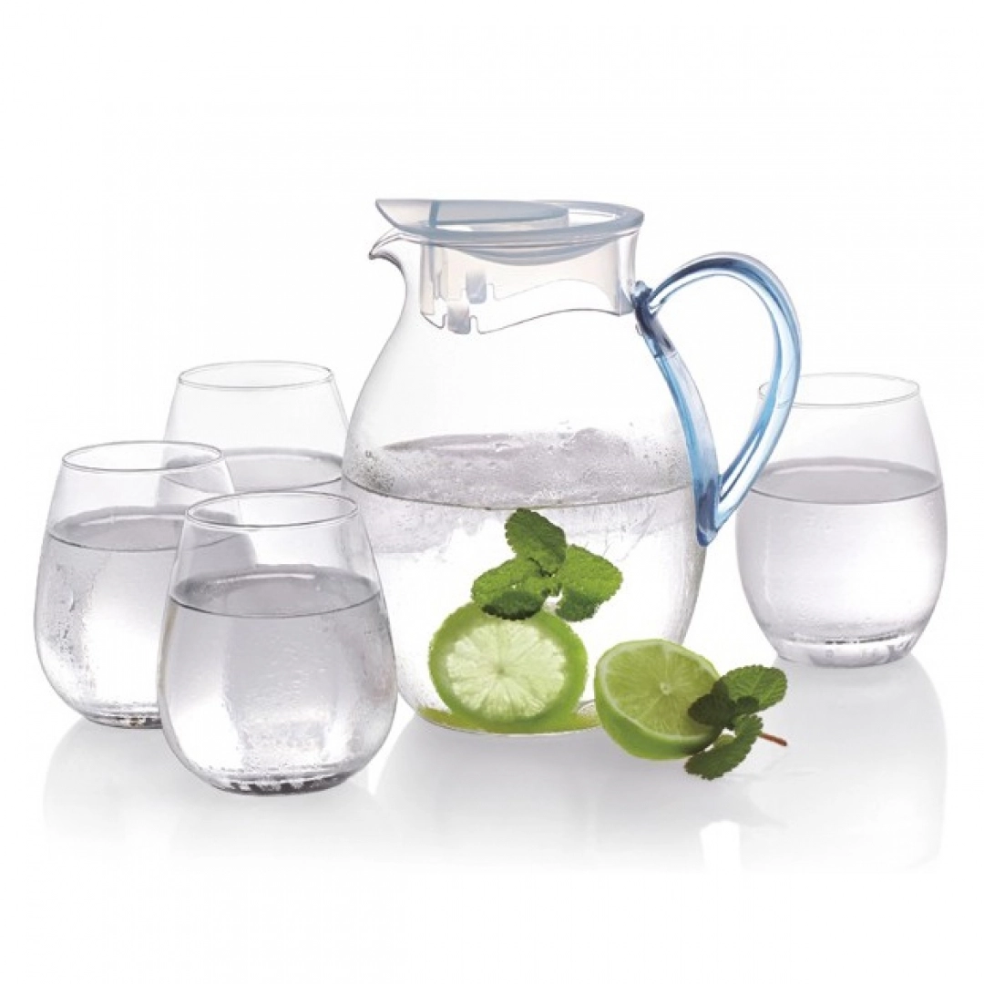 Fissman 6459 4 kishi uchun 5 ta buyumdan iborat ichimlik uchun to‘plami, shisha