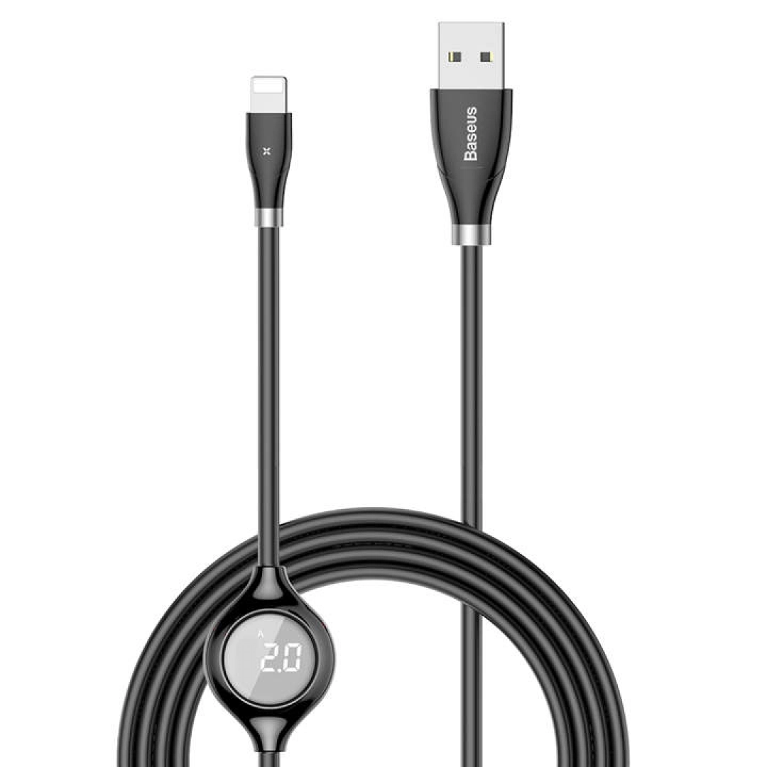 Кабель Baseus Big Eye Digital display USB - Apple Lightning (black)