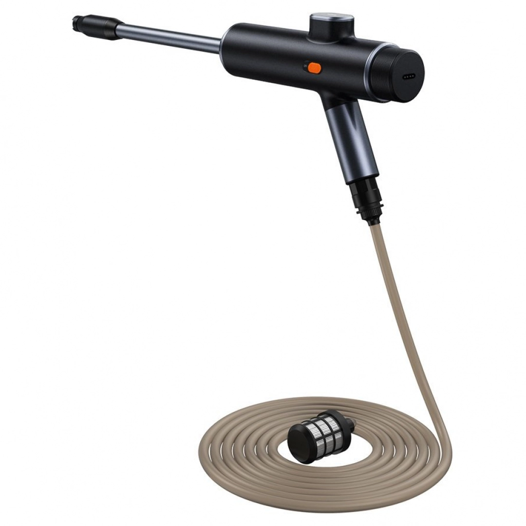 Baseus Dual Power Portable Electric Car Wash Spray Nozzle Black CRDDSQ-01 (Black) elektromobillarni yuvish uchun simsiz suv sepuvchi pistoleti