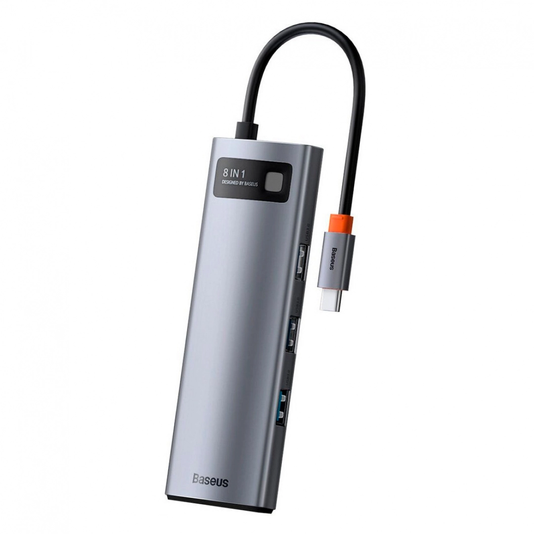 Хаб Baseus Metal Gleam Series 8-in-1 Multifunctional Type-C HUB Docking Station