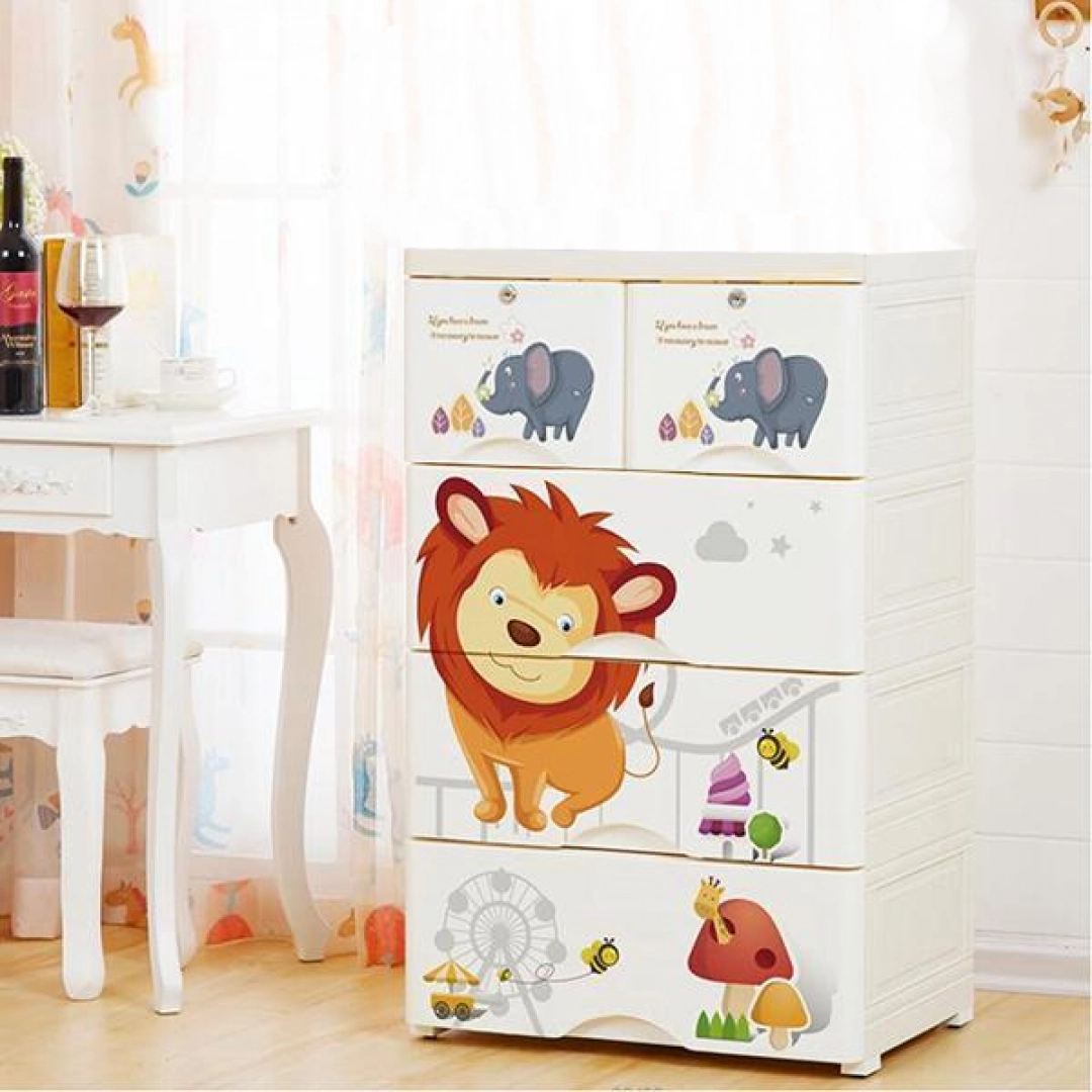 Пластиковый детский комод на 4 секции