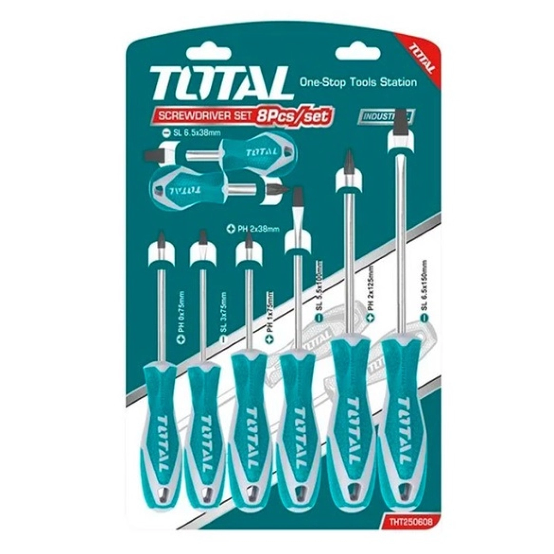 TOTAL THT250608 (8 dona) otvyortkalar to‘plami