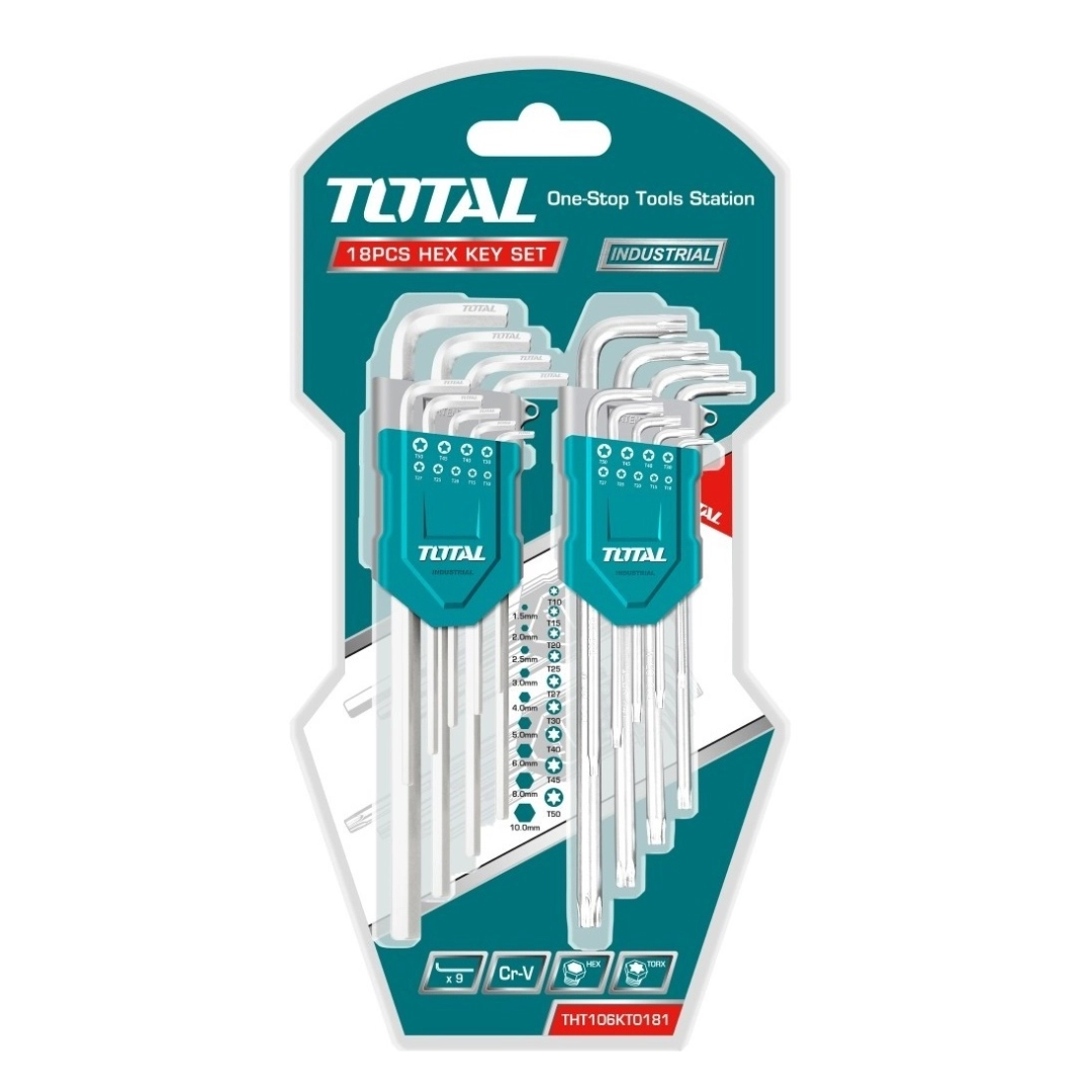 TOTAL THT106KT0181 (18 dona) olti burchakli kalitlar to‘plami - rasm №1 TOTAL THT106KT0181 (18 dona) olti burchakli kalitlar to‘plami