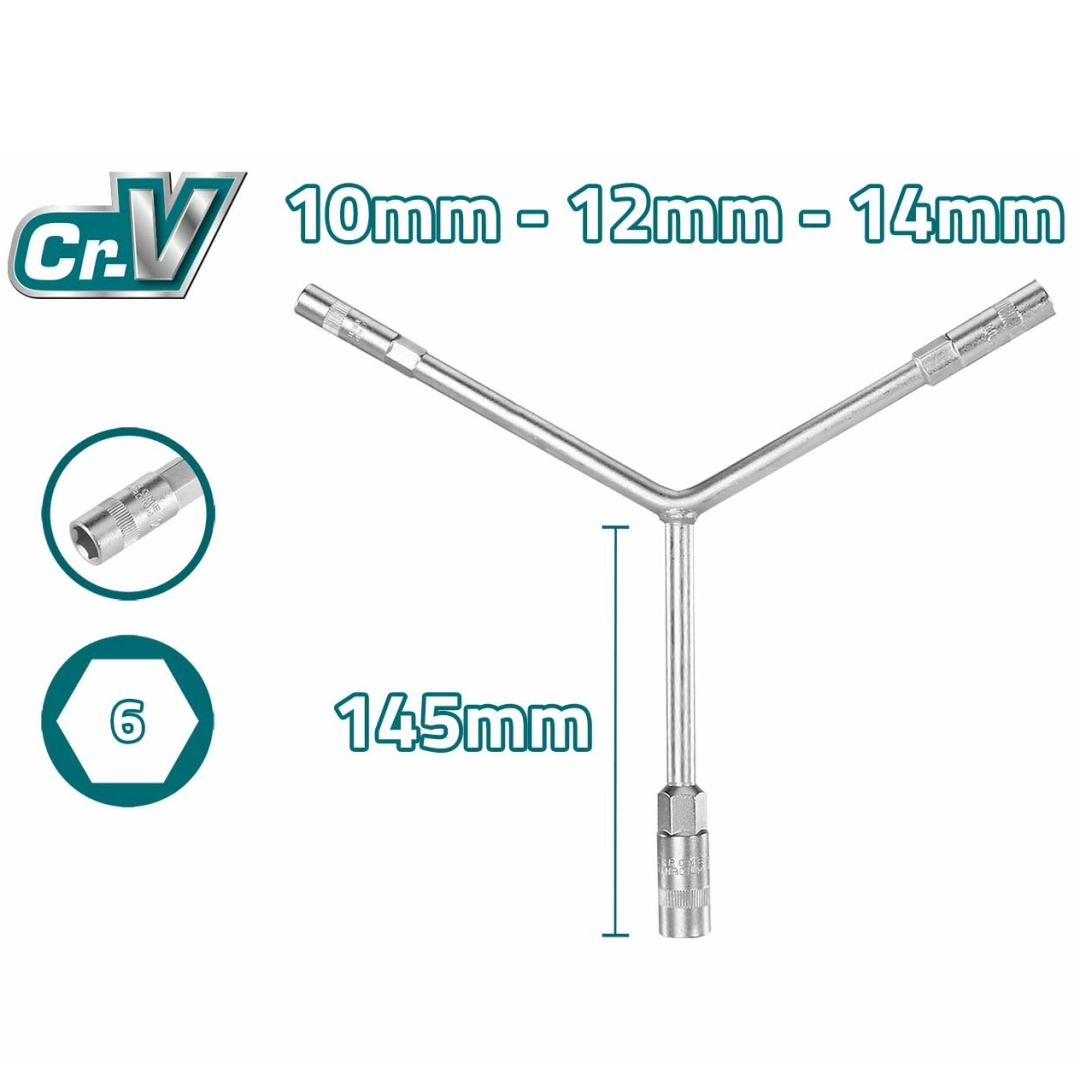 TOTAL THYSW101214 (10-12-14mm) Y-simon ko‘ndalang gayka kaliti