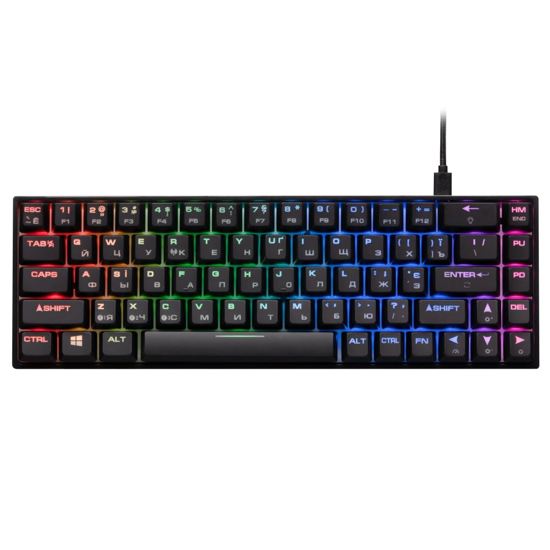 Клавиатура 2E Gaming KG380 RGB Gateron Blue Switch BT/USB Black