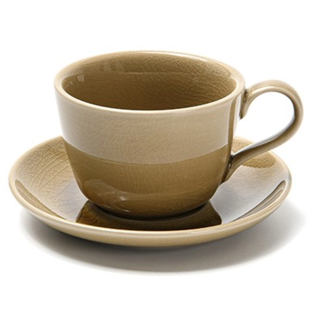 FISSMAN Beige tarelkali chashkasi, 260 ml