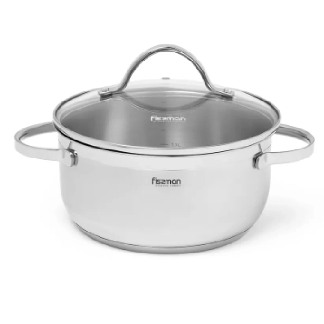 Кастрюля Fissman LUMINOSA 24x11,5 см / 5,1 л со стеклянной крышкой