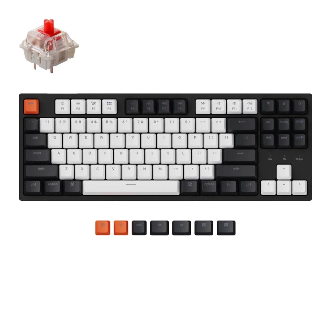 Клавиатура Keychron C1 Wired 87 Key Gateron Switch White LED Red