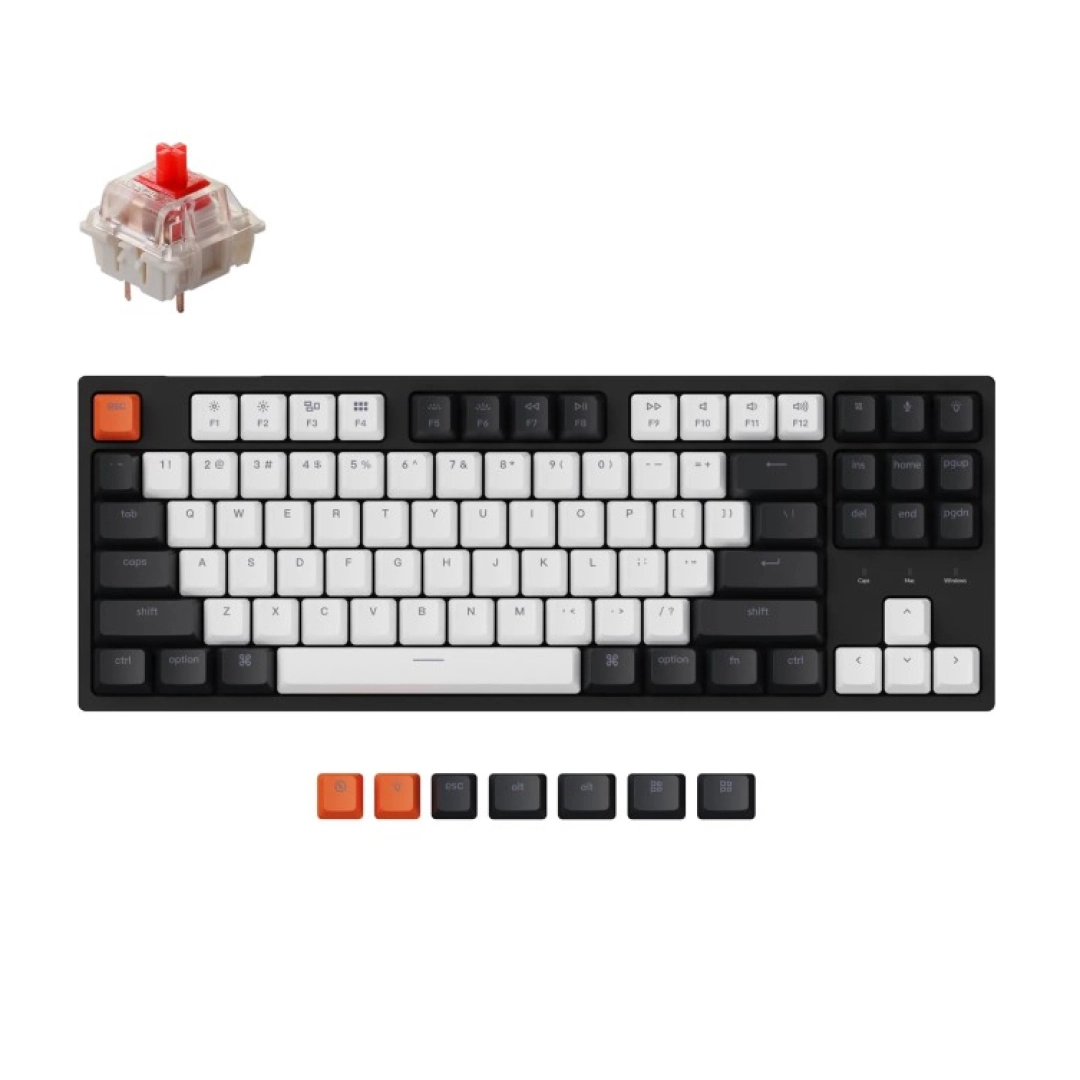 Keychron C1 Wired 87 Key HotSwap Gateron Switch RGB Red klaviaturasi