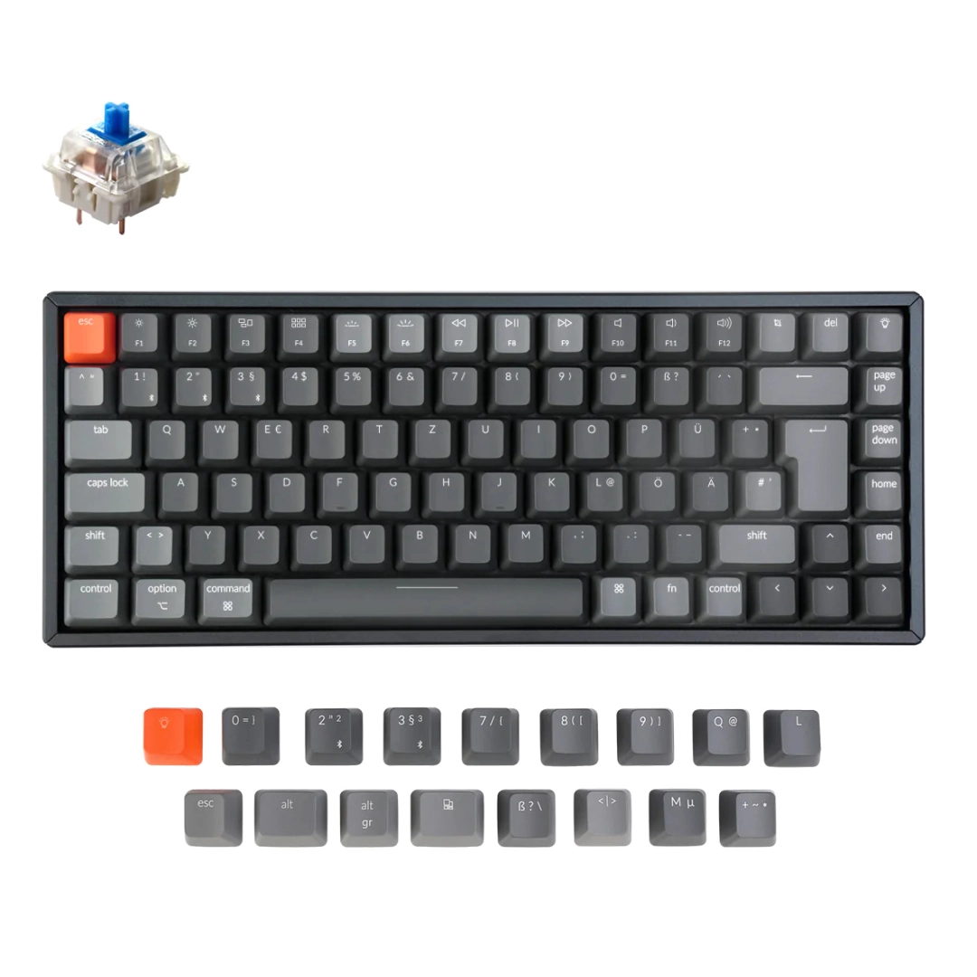 Keychron K2 84 Key Aluminum Frame HotSwappable Gateron RGB Blue klaviaturasi