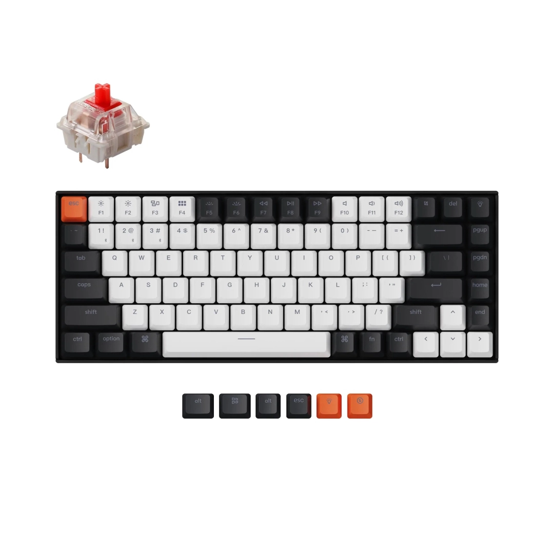 Keychron K2 84 Key Gateron HotSwappable White LED Red klaviaturasi