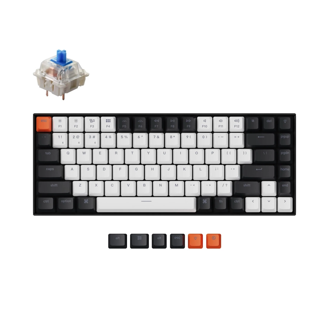 Keychron K2 84 Key Gateron HotSwappable White LED Blue klaviaturasi