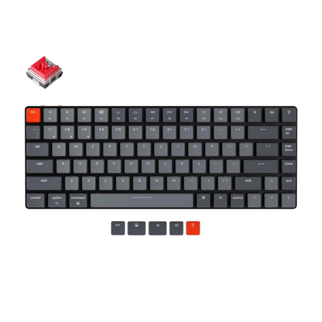Keychron K3 84 Key Low Profile Gateron White LED Red klaviaturasi