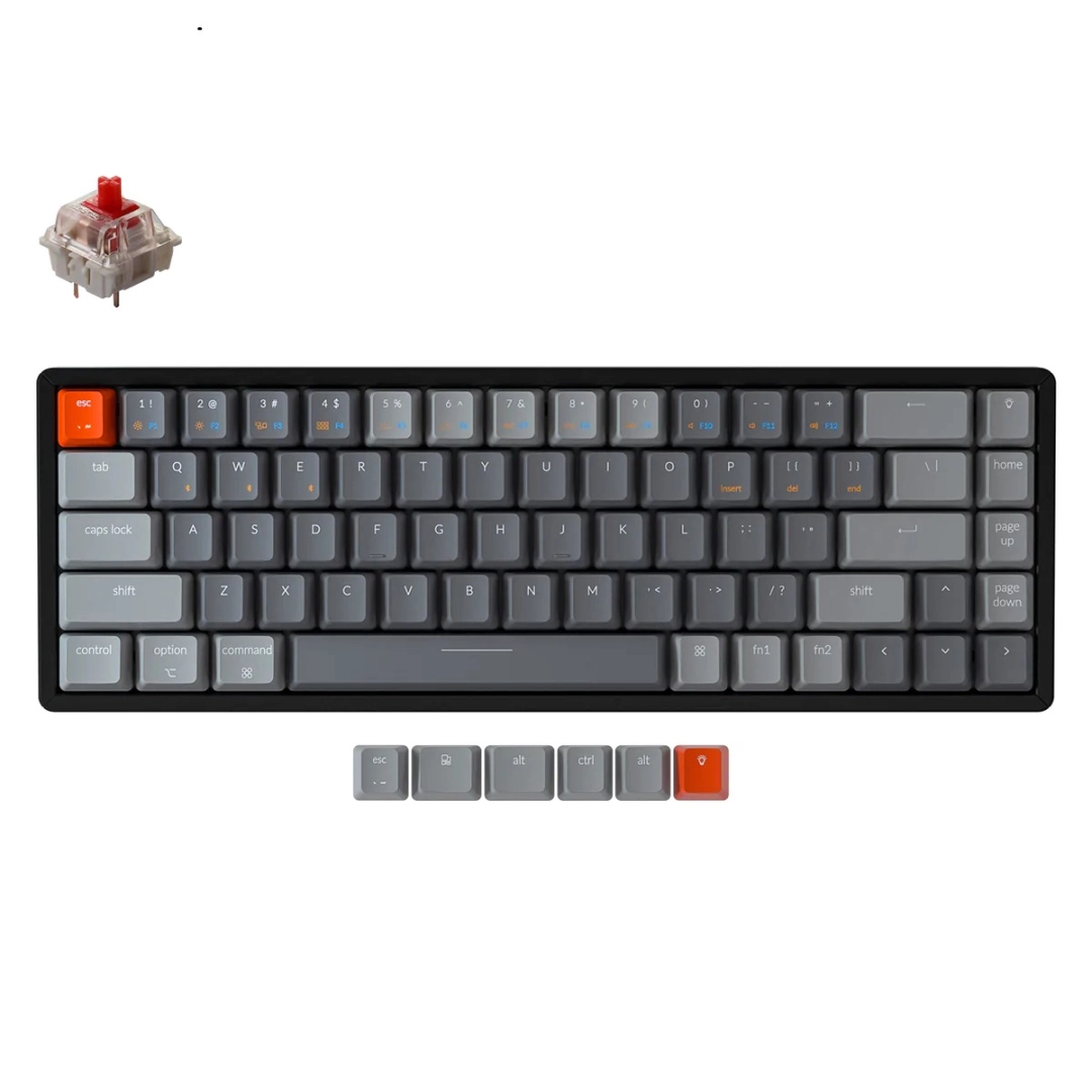 Keychron K6 68 Key Aluminum Frame HotSwappable RGB Red klaviaturasi