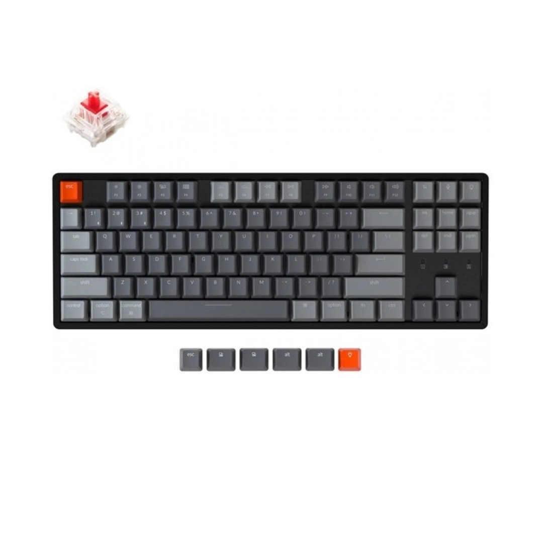 Клавиатура Keychron K8 87 Key Aluminum Frame HotSwappable Gateron Optical RGB Red