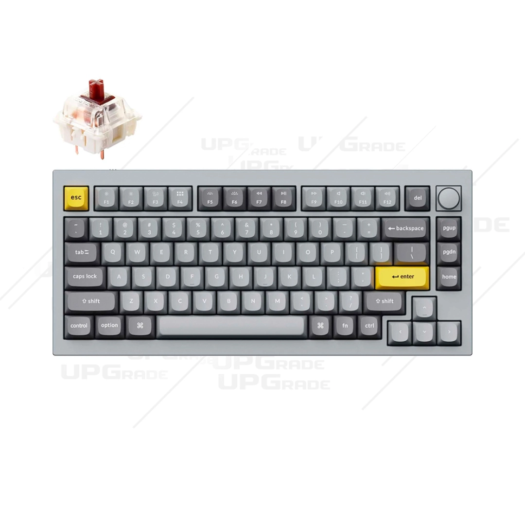Keychron Q1 QMK Custom HotSwappable Gateron Phantom Brown Switch Full Assembled Space Grey RGB with Knob klaviaturasi