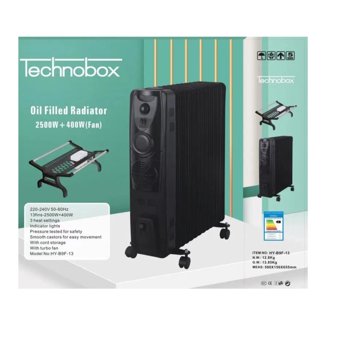 Technobox HY-B9F-13 moyli isitgichi, qora