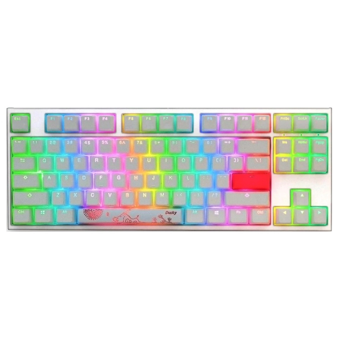 Клавиатура Ducky One 2 TKL RGB Cherry Speed Silver USB White