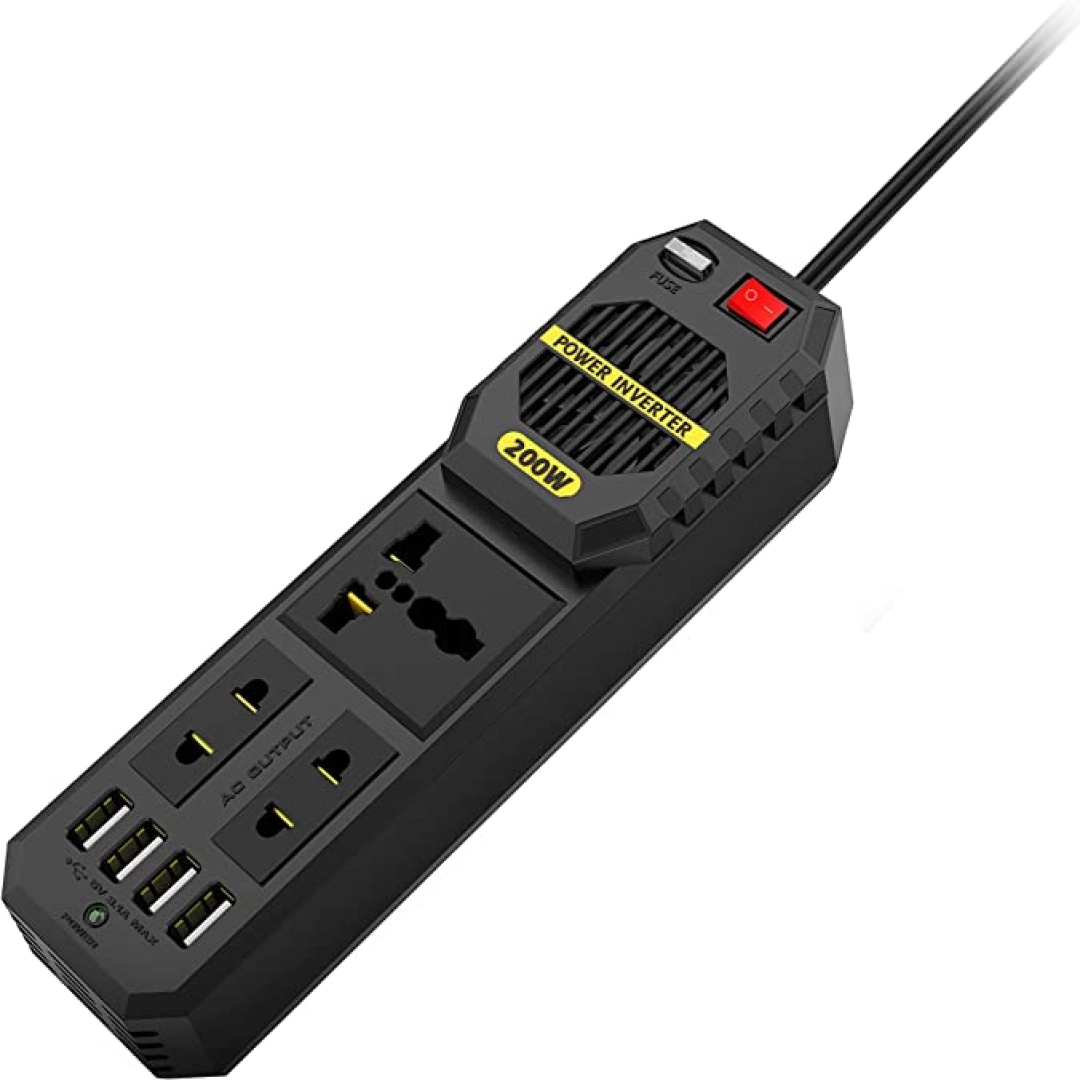 Green Stark Plus Power Inverter 200W avtomobil uchun simli uzaytirgichi