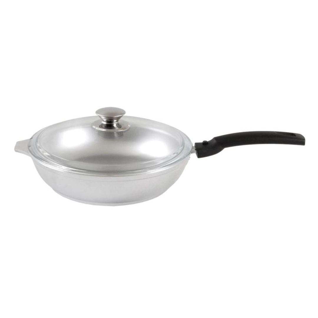 Kukmara yechiladigan tutqichli, shisha qopqoqli tovasi, 220/50 mm