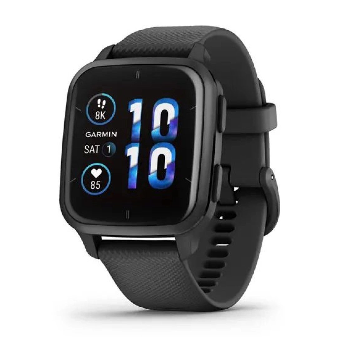 Смарт часы Garmin Venu Sq 2 Music Edition Slate Aluminum Bezel with Black Case and Silicone Band