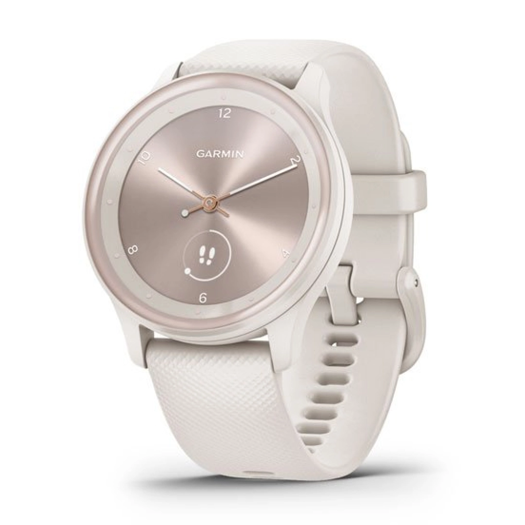 Garmin VIVOMOVE SPORT Ivory Case and Silicone Band with Peach Gold Accents smart-soati